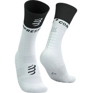 Compressport Mid Compression Socks V2.0 White/Black T4 Bežecké ponožky