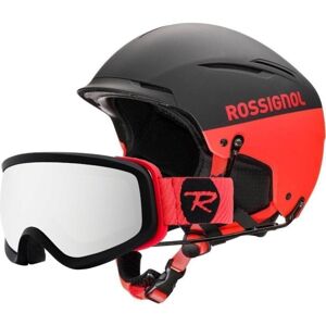 Rossignol Hero Templar SL Impacts + Chinguard Ski Helmet Black/Red S/M SET