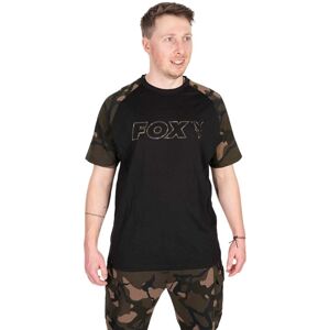 Fox Fishing Tričko Black/Camo Outline T-Shirt - 3XL