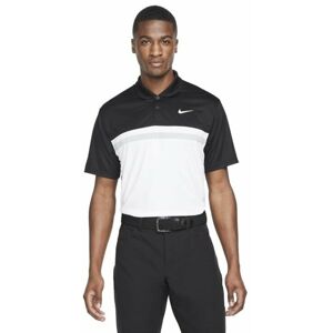 Nike Dri-Fit Victory Color-Blocked Mens Polo Shirt Black/Light Grey/White M