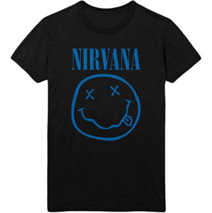 Nirvana Tričko Blue Smiley Unisex Black XL