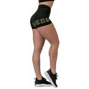 Nebbia Gold Print Shorts Black M Fitness nohavice