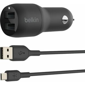 Belkin Dual USB-A Car Charger with A-mUSB CCE002bt1MBK