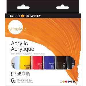 Daler Rowney Simply Sada akrylových farieb 6  x 75 ml