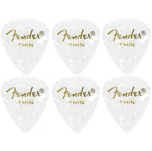 Fender 351 Shape Premium Pick Thin White Moto 6 Pack