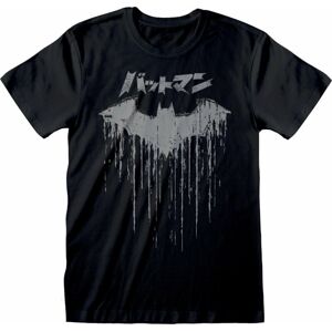 Batman Tričko Japanese Logo Distressed Čierna XL