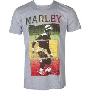 Bob Marley Tričko Football Text Šedá S