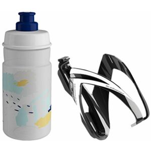 Elite Cycling CEO  Bottle Cage + Jet Bottle Kit Black Glossy/Clear Blue 350 ml Cyklistická fľaša