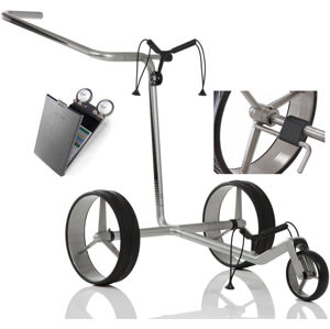Jucad Carbon 3-Wheel Deluxe SET Silver/Black Manuálny golfový vozík
