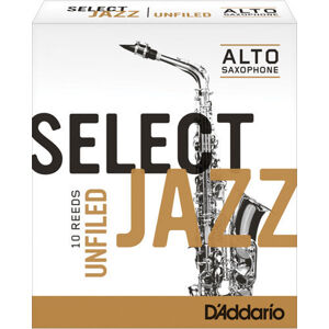 D'Addario-Woodwinds Select Jazz Unfiled 3H Plátok pre alt saxofón