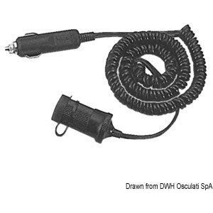 Osculati Extension spiral cable 12V 3,6 m with double plug male/female (lighter type)