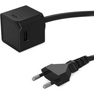PowerCube USBcube Extended USB A+C Čierna 1,5 m