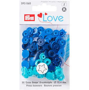 PRYM Stláčacie gombíky Color Snaps Blue/Turquoise/Ink 9 mm
