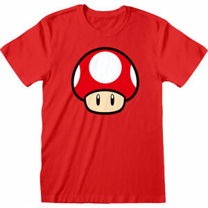 Super Mario Tričko Power Up Mushroom Červená XL