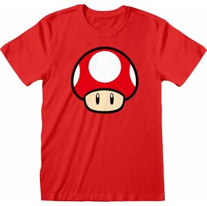 Super Mario Tričko Power Up Mushroom Červená S