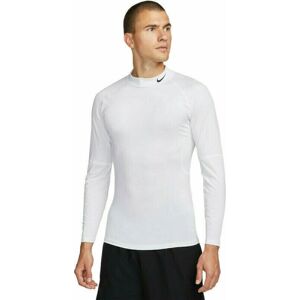 Nike Dri-Fit Fitness Mock-Neck Long-Sleeve Mens Top White/Black S Fitness tričko