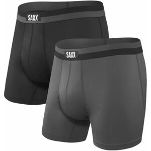 SAXX Sport Mesh 2-Pack Boxer Brief Black/Graphite S Fitness bielizeň
