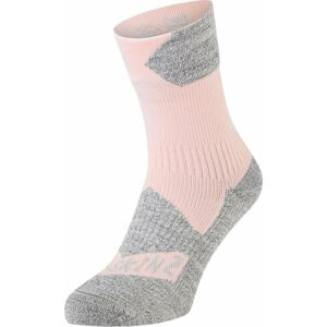 Sealskinz Bircham Waterproof All Weather Ankle Length Sock Rose/Grey Marl L Cyklo ponožky