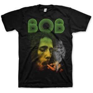 Bob Marley Tričko Smoking Da Erb Čierna-Grafika L