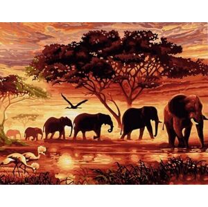 Gaira Maľovanie podľa čísiel Stádo slonov