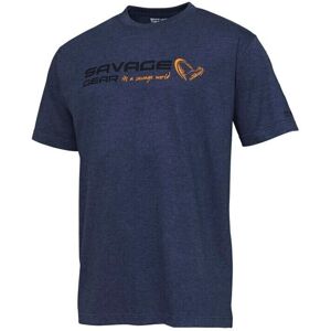 Savage Gear Tričko Signature Logo T-Shirt Blue Melange M