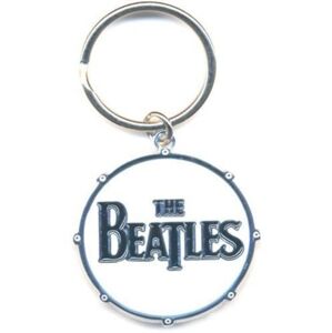 The Beatles Drum Logo Kľúčenka Biela-Čierna