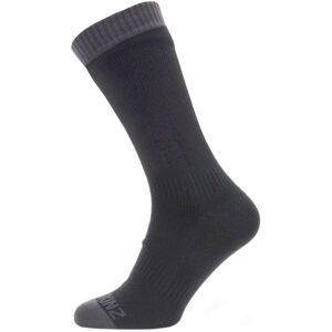 Sealskinz Waterproof Warm Weather Mid Length Sock Black/Grey L Cyklo ponožky