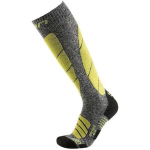 UYN Pro Race Mens Socks Grey Melange/Green Lime 39-41