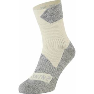Sealskinz Bircham Waterproof All Weather Ankle Length Sock Cream/Grey Marl L Cyklo ponožky