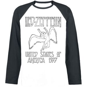 Led Zeppelin Tričko USA 77 M Biela-Čierna