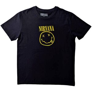 Nirvana Tričko Yellow Smiley Flower Sniffin' Unisex Black 2XL