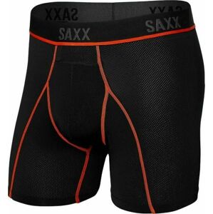 SAXX Kinetic Boxer Brief Black/Vermillion 2XL Fitness bielizeň