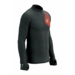 Compressport Winter Trail Postural LS Top M Black/Red L Bežecké tričko s dlhým rukávom