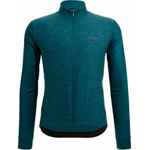 Santini Colore Puro Long Sleeve Thermal Jersey Teal XL