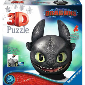 Ravensburger 3D Puzzle Guľa Ako vycvičiť draka 3 Bezzubý 72 dielov