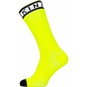 Sealskinz Waterproof Warm Weather Mid Length Sock With Hydrostop Neon Yellow/Black/White M Cyklo ponožky