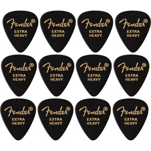 Fender 351 Shape Premium Picks Extra Heavy Black 12 Pack