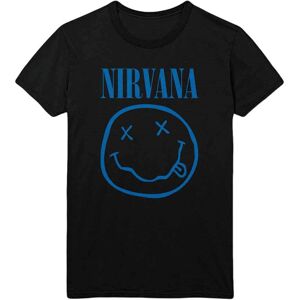 Nirvana Tričko Blue Smiley Unisex Black 2XL