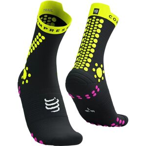 Compressport Pro Racing Socks V4.0 Trail Black/Safety Yellow/Neon Pink T4 Bežecké ponožky
