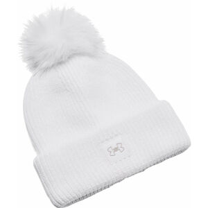 Under Armour Women's ColdGear Infrared Halftime Ribbed Pom Beanie White/Ghost Gray UNI