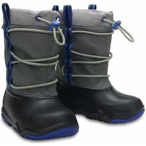Crocs Kids' Swiftwater Waterproof Boot Black/Blue Jean 34-35