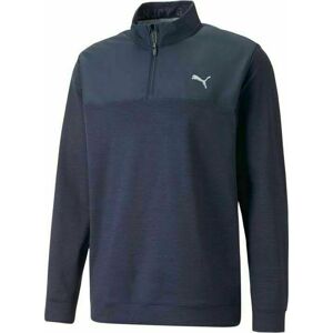 Puma Cloudspun Colorblock 1/4 Zip Mens Sweater Navy Blazer/Navy Blazer M
