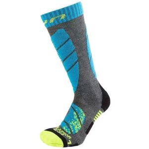 UYN Juniors Socks Medium Grey Melange/Turquoise 27-30