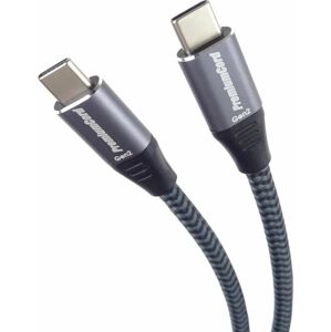 PremiumCord USB-C to USB-C Braided Šedá 1 m USB Kábel