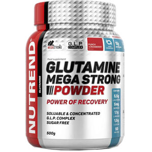 NUTREND Glutamine Mega Strong Powder Brusnica-Ovocný punč 500 g