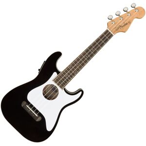 Fender Fullerton Stratocaster Koncertné ukulele Čierna