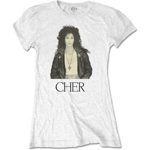 Cher Tričko Leather Jacket Biela L
