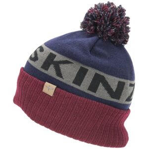 Sealskinz Water Repellent Cold Weather Bobble Hat Navy Blue/Grey/Red XXL