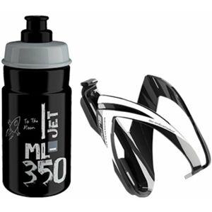 Elite Cycling CEO  Bottle Cage + Jet Bottle Kit Black Glossy/Black Grey 350 ml Cyklistická fľaša