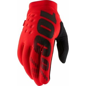 100% Brisker Gloves Red S Cyklistické rukavice
